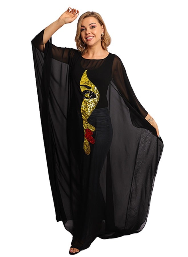 زمرد چلابية شيفون - تطريز - Image 1