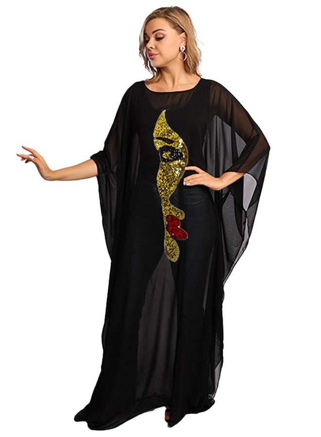 زمرد چلابية شيفون - تطريز - Image 3