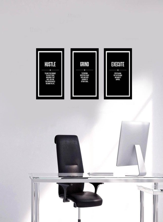 GRAY WALL Good Hope Set of 3 Hustle Grind Execute Motivational Quote Framed Poster 10x13 Inch - Inspirational Wall Art for Office, Home, Gym & Entrepreneurs | Success Mindset Decor | wall decor, living Room - Image 2