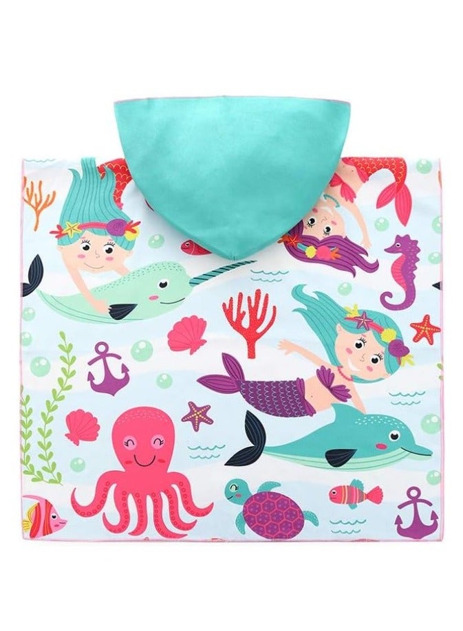 Kids Bath Towel for 1 - 5 Years Toddler, 1Pcs Kids Hooded Towel, Microfiber Bath Towel Super Soft Robe Poncho Bathrobe, Boys Girls Swimming Beach Holiday Water Playing Pool Bath Coverups, Octopus Style  - Image 1