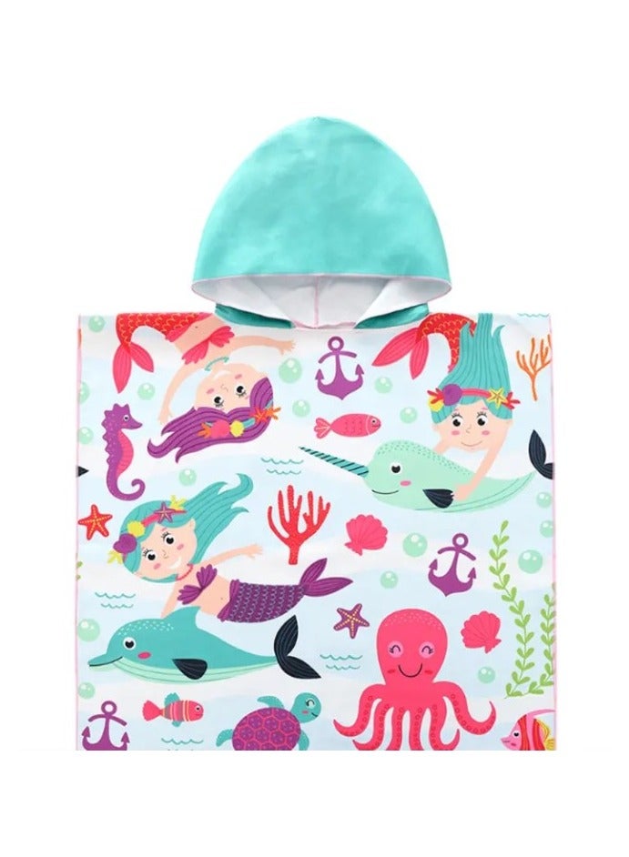 Kids Bath Towel for 1 - 5 Years Toddler, 1Pcs Kids Hooded Towel, Microfiber Bath Towel Super Soft Robe Poncho Bathrobe, Boys Girls Swimming Beach Holiday Water Playing Pool Bath Coverups, Octopus Style  - Image 2