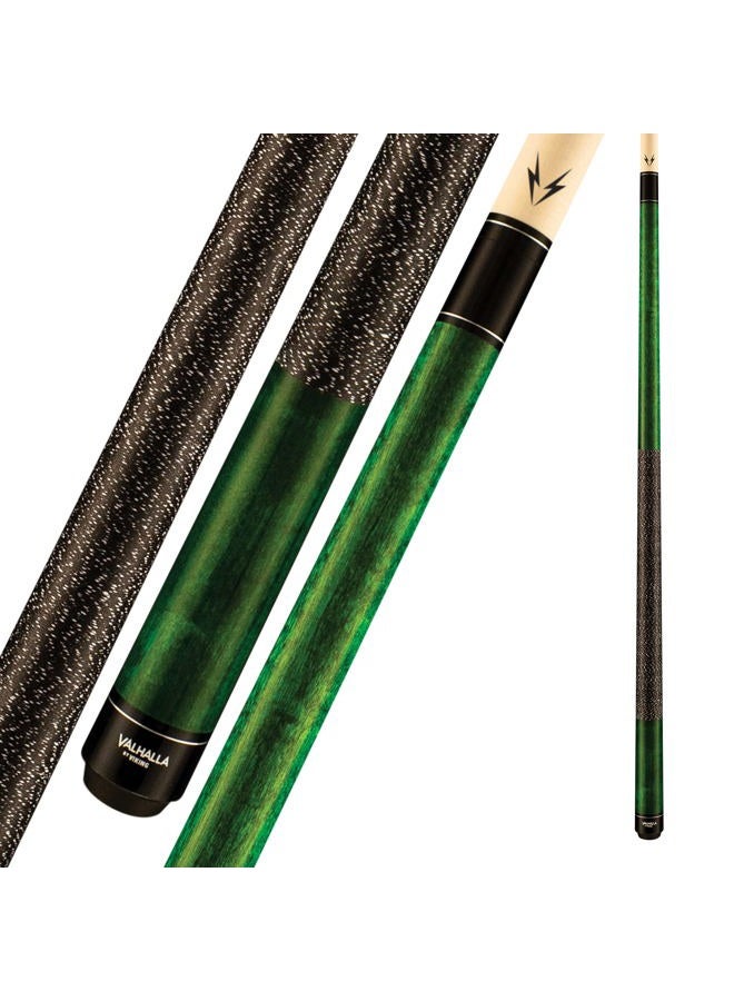 Viking Valhalla 100 Series with Irish Linen Wrap 2 Piece 58” Pool Cue Stick VA115 (20oz, Green) - Image 1