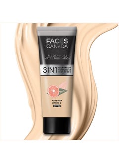 Faces Canada All Day Hydra Matte Foundation - Mini | 3-In-1 Foundation + Moisturizer + Spf 30 | 24 Hr Aloe Hydration & Vitamin C | 10Hr Long Wear | Medium To High Buildable Coverage | Absolute Ivory, 15Ml - pzsku/Z9A97E88790DFB77FFACBZ/45/_/1735567124/53cfbcba-357d-47d4-a410-5b6570bec97d