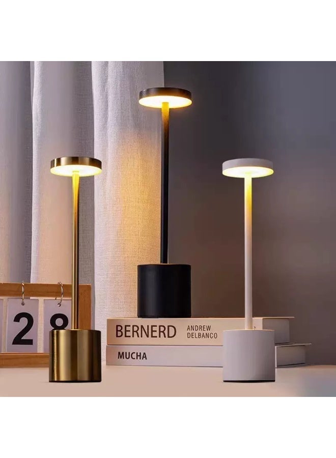 تيكن مصباح طاولة LED قابل للشحن مع تحكم باللمس، مصباح مكتبي لاسلكي محمول، 3 أوضاع إضاءة مع سطوع قابل للتعديل، مناسب لغرفة النوم وغرفة المعيشة والمكتب والمطاعم - Image 1
