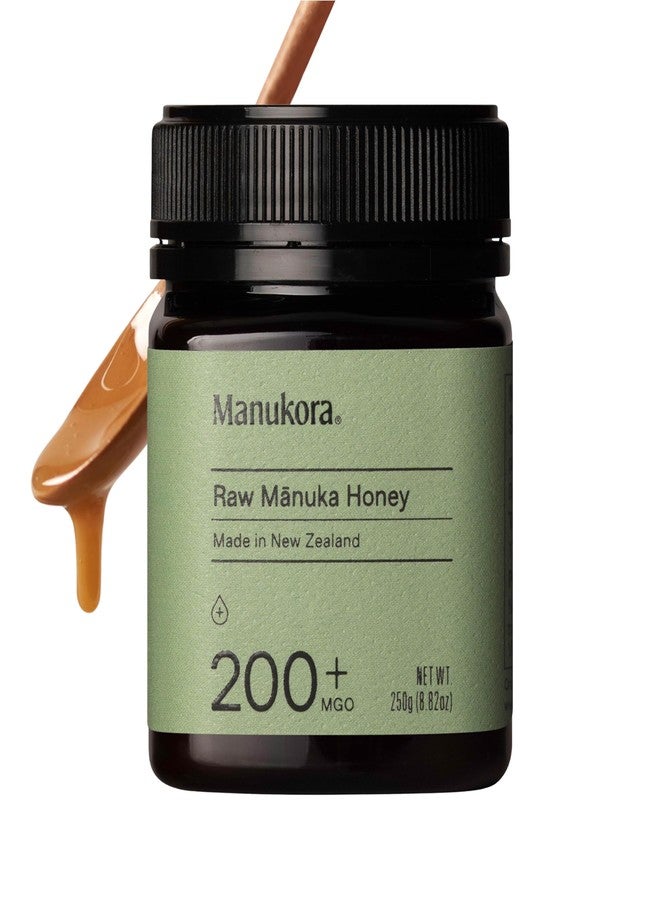 Manukora Raw Manuka Honey, MGO 200+, New Zealand Honey, Non-GMO, Traceable from Hive to Hand, Daily Wellness Support - 250g (8.82 Oz) - Image 1