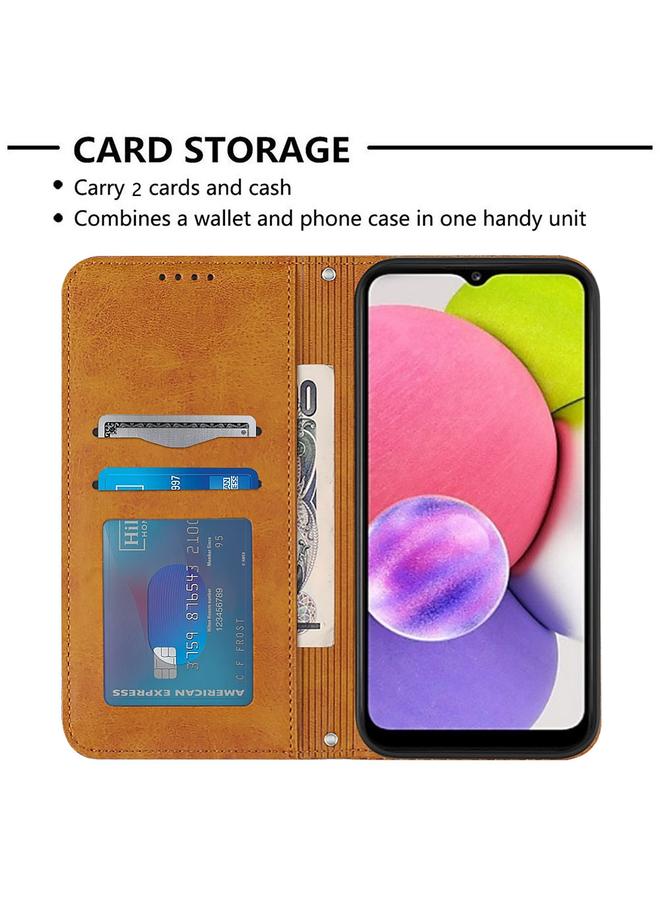 S-TOP Case For Samsung Galaxy A03s 164mm India Football Texture Magnetic Leather Flip Phone Case - Image 4