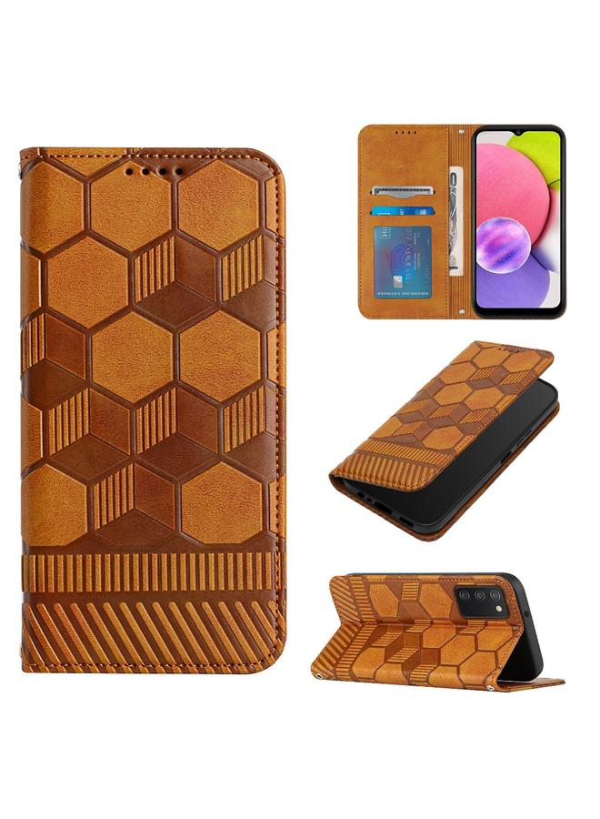 S-TOP Case For Samsung Galaxy A03s 164mm India Football Texture Magnetic Leather Flip Phone Case - Image 1
