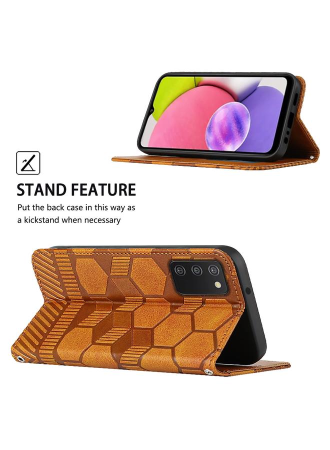 S-TOP Case For Samsung Galaxy A03s 164mm India Football Texture Magnetic Leather Flip Phone Case - Image 5