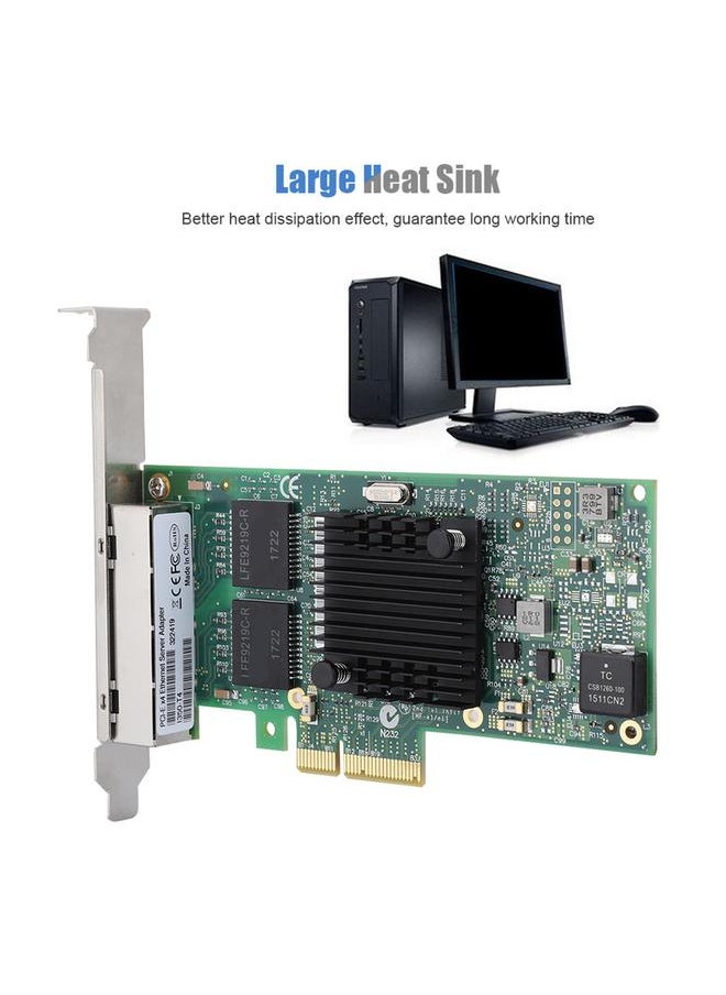 Thoraya - PCI-E 4-port Server Gigabit EtherneT network Card Adapter For intel i350 T4 PCI-Ex4 - Image 1