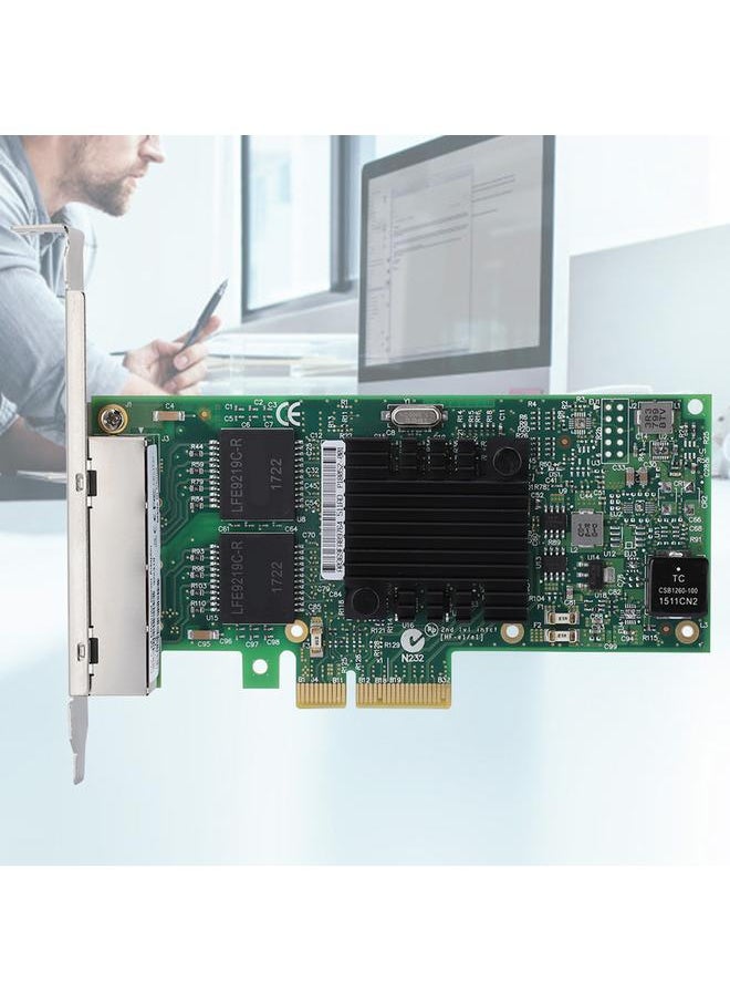 Thoraya - PCI-E 4-port Server Gigabit EtherneT network Card Adapter For intel i350 T4 PCI-Ex4 - Image 1