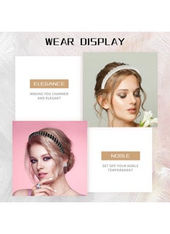 Lawie 8 Pack Baroque Hairbands Crystal Rhinestone Headband Beads Diamond Jeweled Sparkly Glitter Bling Padded Wide Headbands Cross Hair Bands Thick Hair Holder Accessories For Women Girls  - Image 2