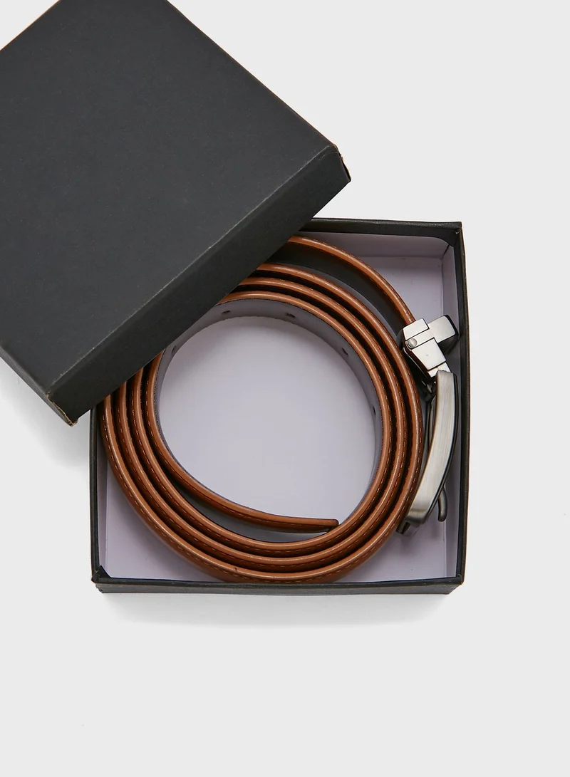 Robert Wood Genuine Grain Leather Formal Belt