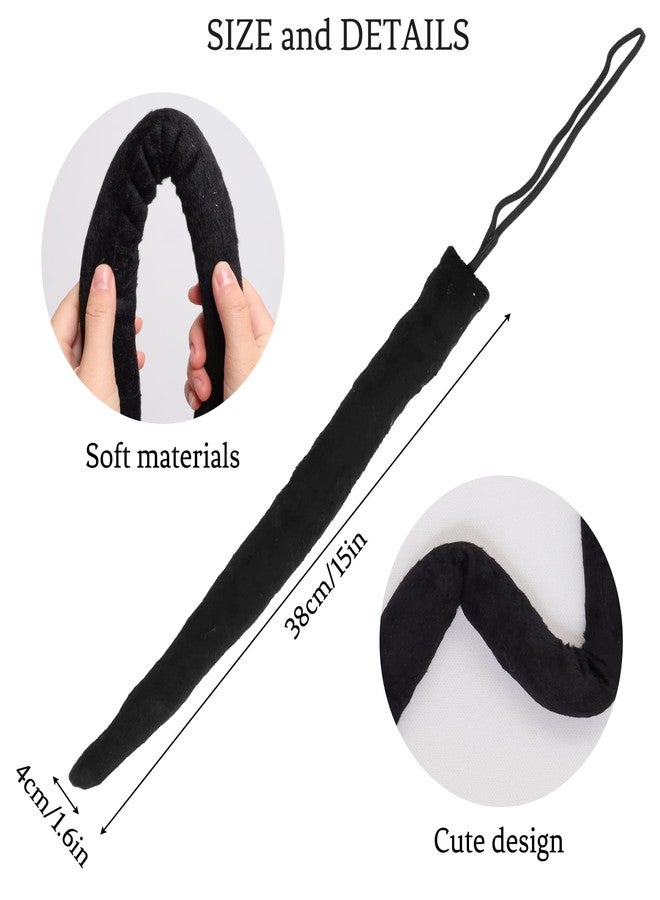 Gvhntk 5 Pack Cosplay Cat Costume Accessories Set with Red White Striped Gloves Socks Bow Tie Tulle Tutus Black Long Tail - Image 4