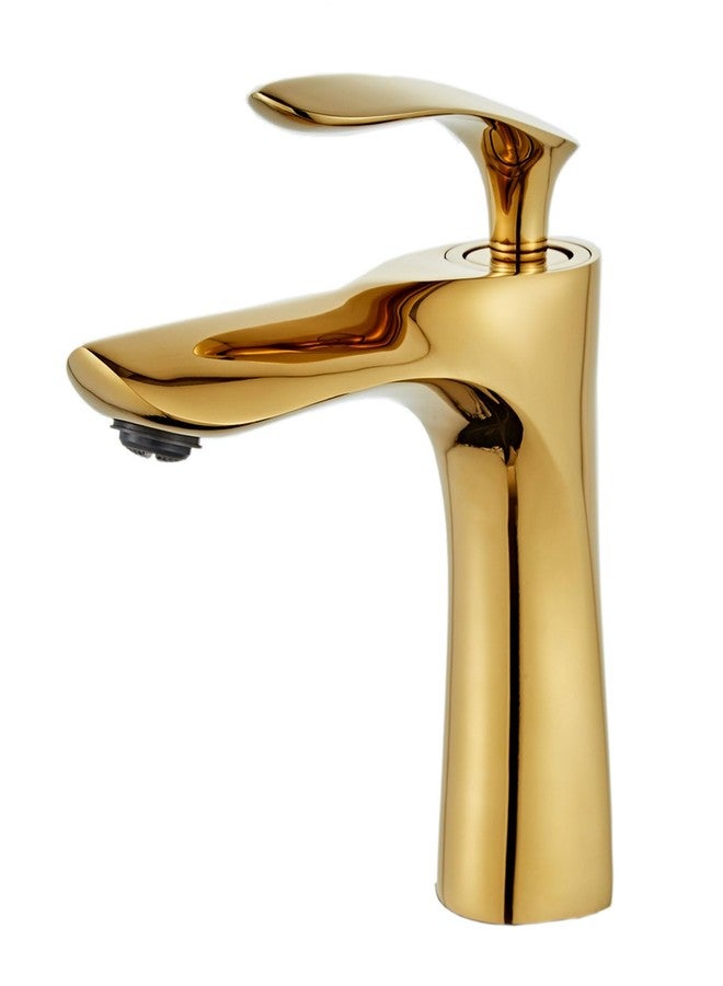 Leekayer Bathroom Faucet Gold Finish Single Handle One Hole Deck Mount Lavatory Vanity Mixer Tap Brass - Image 1
