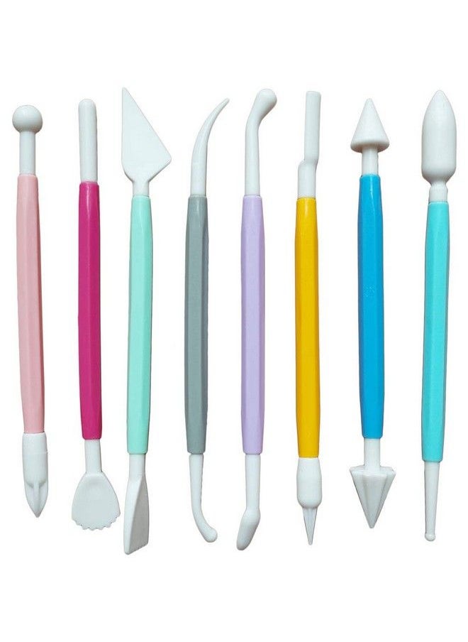 ScivoKaval - Marshmallow Fondant Cake Decorating Hand Tool 12 Pcs 5 Sets Sugarcraft Gumpaste Icing Smoother Rolling Pin Trimmer Cutter Embosser Flower Scissor Modelling Accessories Supplies Kit Multi - Image 1