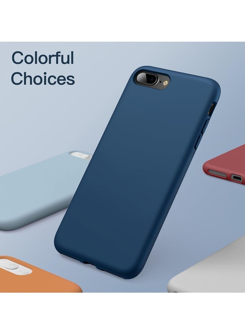LEDIN Silicone Case for iPhone 7/8 Plus Silky Soft Touch Full Body Protective Phone Case Shockproof Cover with Microfiber Lining - Image 3
