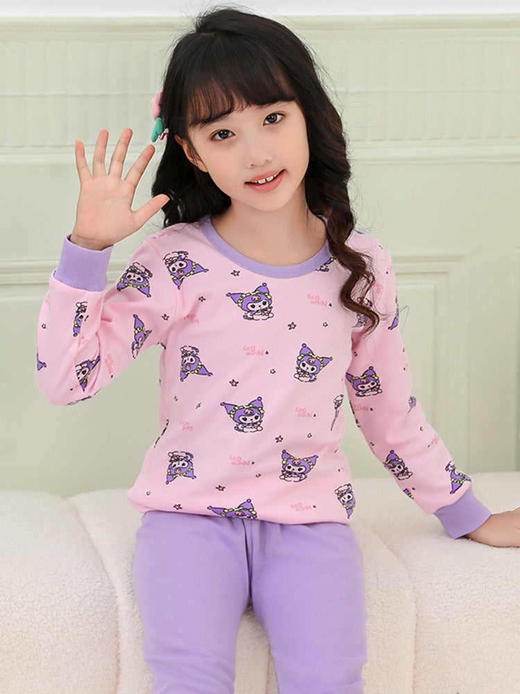 Children'S Pajamas, Pure Cotton, Boys' Autumn Clothes And Long Trousers, Girls' Thermal Intimates Set, Winter Kidsren'S Bottoming Cotton Sweater - Image 5