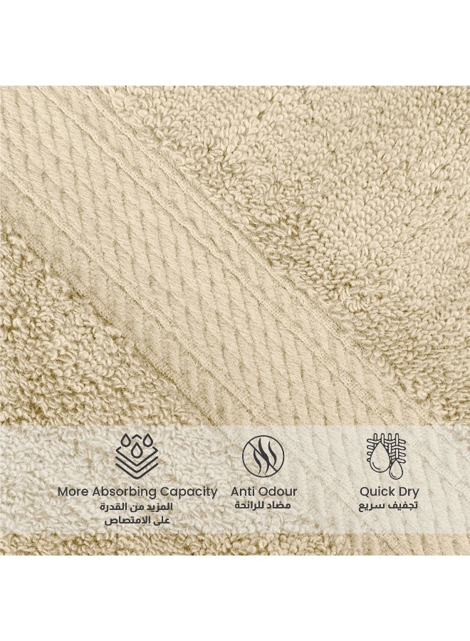 ريست REST Face Towel   Set of 4 Ivory Cotton Face Towel  30x30cm , 12x12 inch Luxury Face Cleansing Towel Soft Absorbent Lightweight Washable Quick Dry Spa Quality Beach Face Towel - Image 3