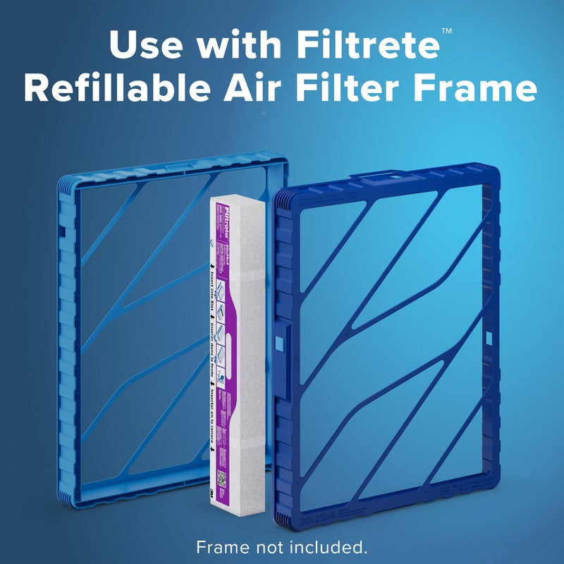 Filtrete 20x25x4 Refillable Air Filter replacement, MPR 1550, MERV 12, Allergen Bacteria & Virus, 2 Pack, use with reusable air filter frame of Filtrete Refillable Air Filter Kit, for HVAC, Furnace - Image 2