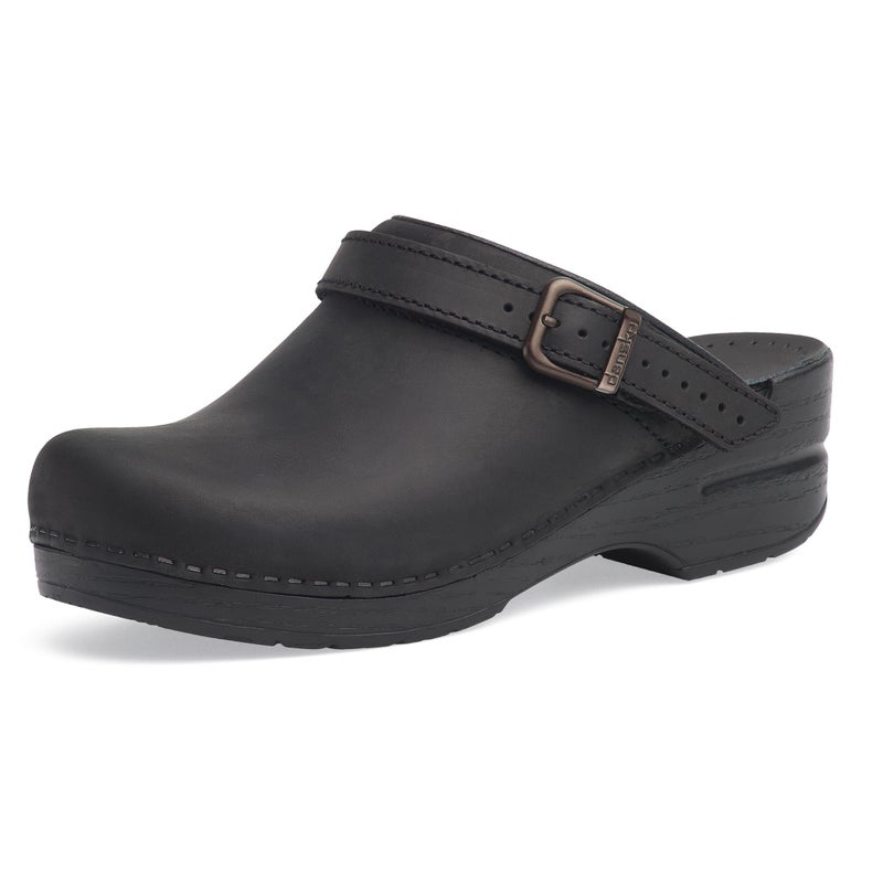 Dansko Ingrid Sling Back Mule Clog for Women - Anti-Fatigue Rocker Bottom Promotes Forward Foot Motion - Premium Leather Uppers for Long-Lasting Wear Black 7.5-8 M US - Image 1