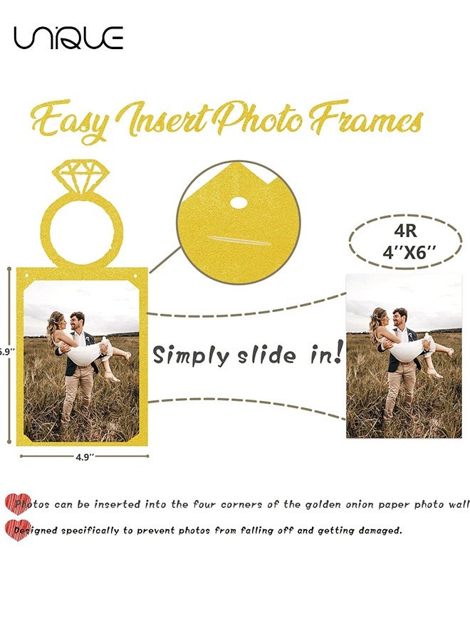 يونيك زينة دش الزفاف الذهبي - العروس لتكون سعيدة إلى الأبد لافتة وراية صور لدش الزفاف / الزفاف / الخطوبة حزب كيت لوازم الديكور الديكور (الذهبي) - Image 3