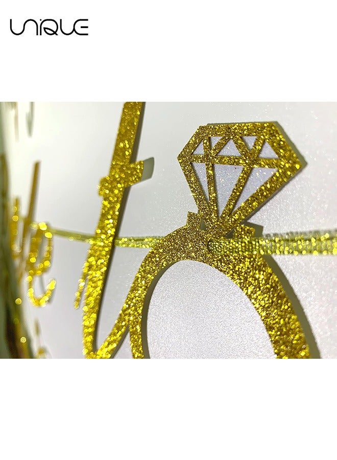 يونيك زينة دش الزفاف الذهبي - العروس لتكون سعيدة إلى الأبد لافتة وراية صور لدش الزفاف / الزفاف / الخطوبة حزب كيت لوازم الديكور الديكور (الذهبي) - Image 4
