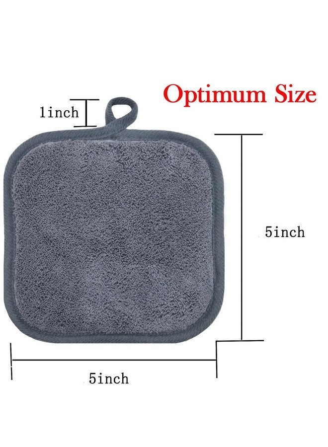 BloomSesame Makeup Remover Cloths For Face, Eye, Lips Reusable Makeup Remover Pads Soft Microfiber Facial Cleansing Cloths 5 X 5 Inch 6 Pack (Gray) - Image 4