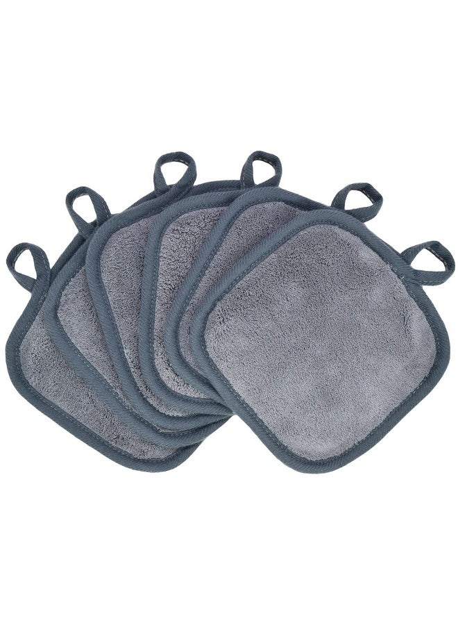 BloomSesame Makeup Remover Cloths For Face, Eye, Lips Reusable Makeup Remover Pads Soft Microfiber Facial Cleansing Cloths 5 X 5 Inch 6 Pack (Gray) - Image 1
