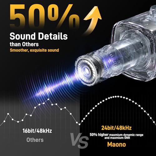 MAONO Dynamic Gaming Microphone: USB/XLR Streaming Mic for PC Podcast Recording, Custom Software, RGB, Mute Button, Gain Knob, 48kHz/24bit Studio Desktop Mic for YouTube Video Creation -PD100X RGB - Image 3