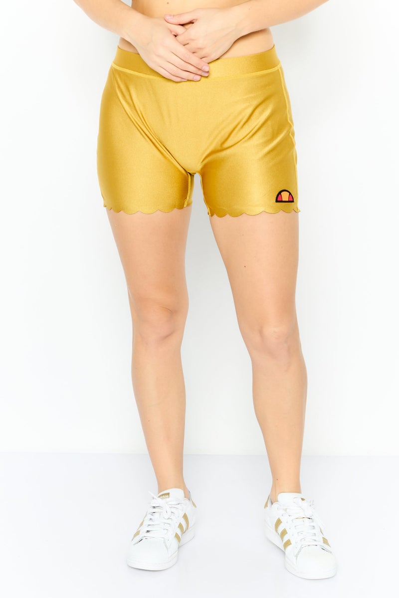 Ellesse Women Sportswear Fit Brand Logo Shorts, Gold - Image 1