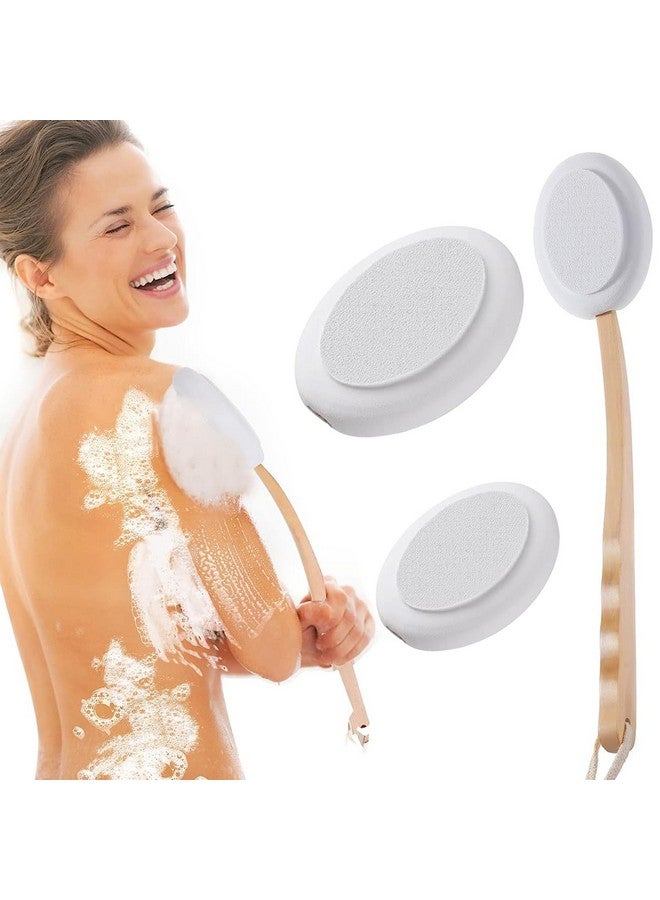 MAYCREATE Lotion Applicator Body Cleansing Brush For Your Back, Lotion Applicators, Long Wooden Handle With 3 Replaceable Brush Head For Bath And Shower, Exfoliating Or Dry Skin Brushing - Image 1