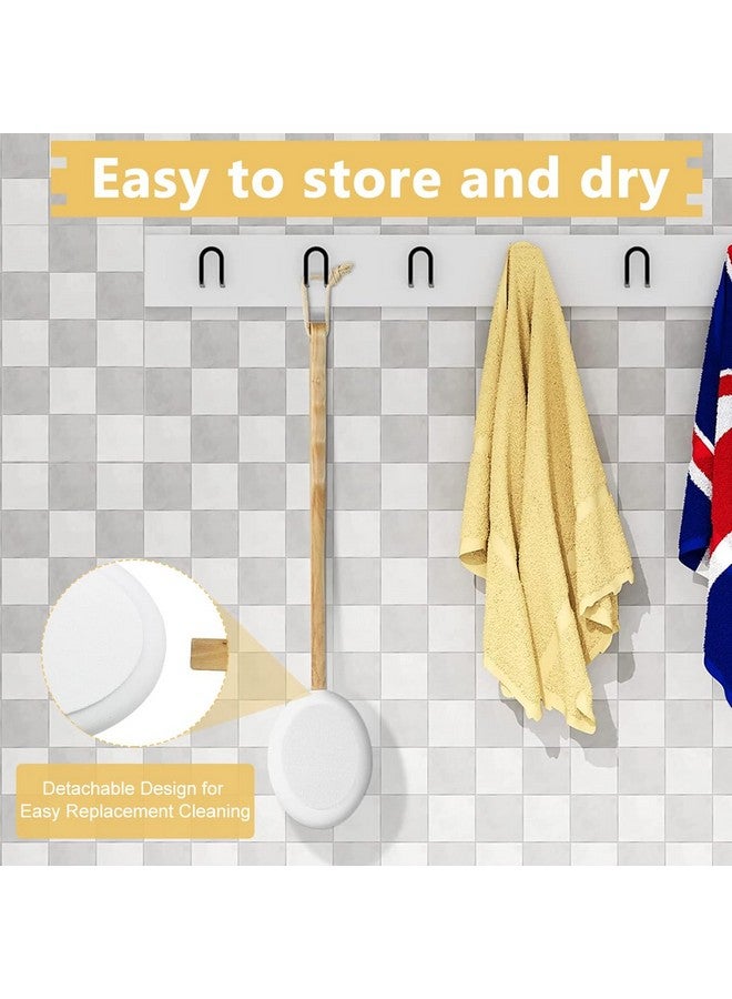 MAYCREATE Lotion Applicator Body Cleansing Brush For Your Back, Lotion Applicators, Long Wooden Handle With 3 Replaceable Brush Head For Bath And Shower, Exfoliating Or Dry Skin Brushing - Image 5