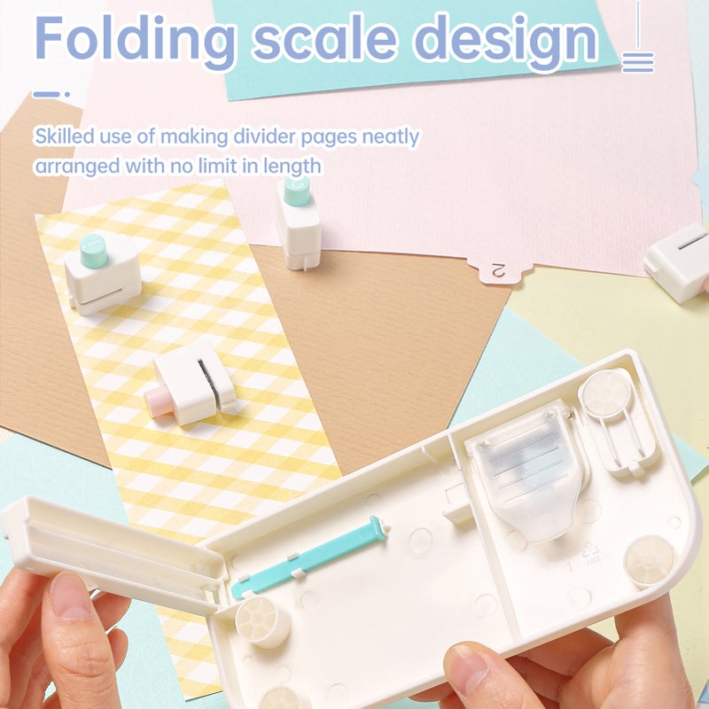 KW-triO Paper Punch Planner Dividers Maker Handmade Tab Punch for Crafting Calendar Agenda Schedule Book Notebook Scrapbook Diary Card Binding Edge 4 Sizes Combination DIY Cutter Office Home School Students Supplies - Image 3