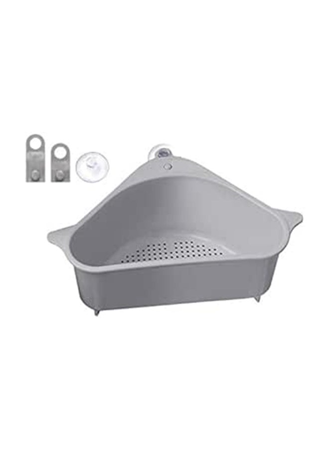 Outivity Sink Strainer Basket Triangular Sink Drain Shelf Corner With Suction Storage Rack Sucker Multifunctional Kitchen Side Sink Filter Sink Sponge Holder Bathroom Soap Box Organizer -Grey -- Gray