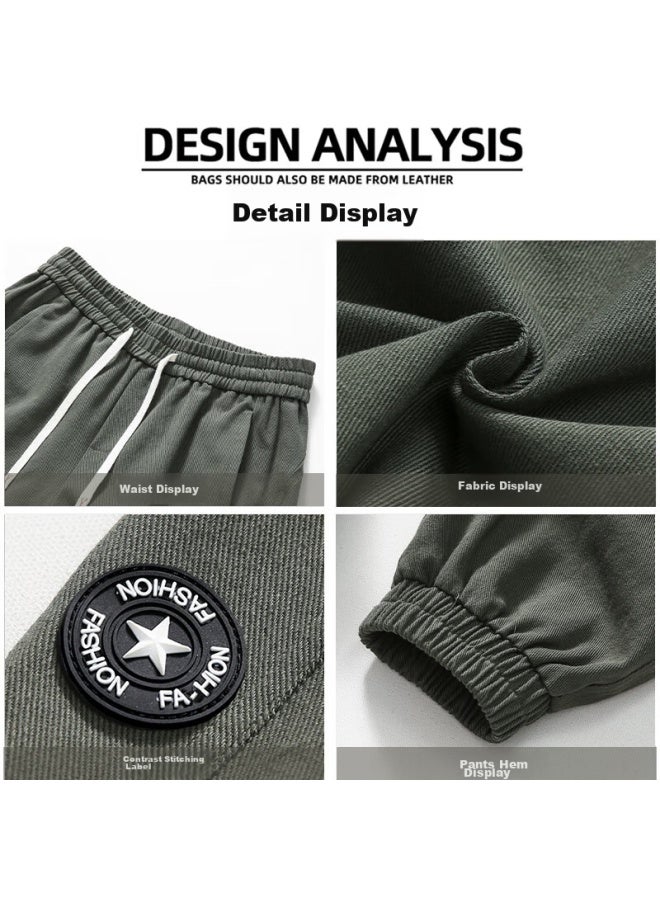 Dingfengbaoluo Men's Pants, Autumn And Winter Style, Large Size, Versatile, Loose-fitting, Cargo, Tapered, Casual Trousers, Hk9210, Black, Size L - Image 4
