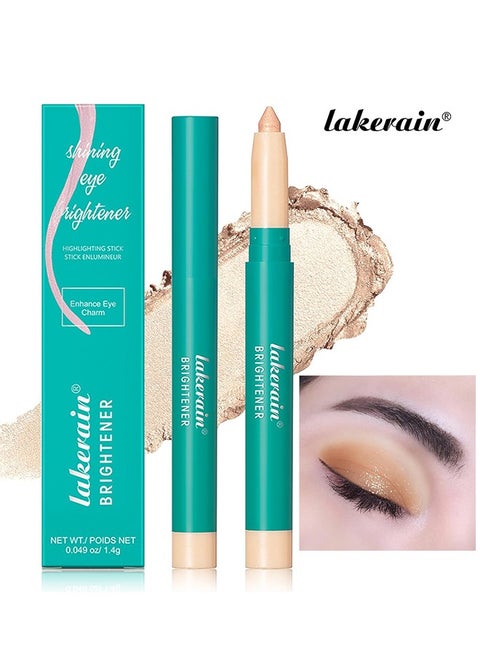 Eye Shadow Sticks, Shimmer Cream Eyeshadow Highlighter Eyeshadow Pencil Waterproof Glitter Eye Shadow Eyeliner Pen, Long Lasting Shadow Make Up Multi-Dimensional Eyes Look (Champagne Shimmer)