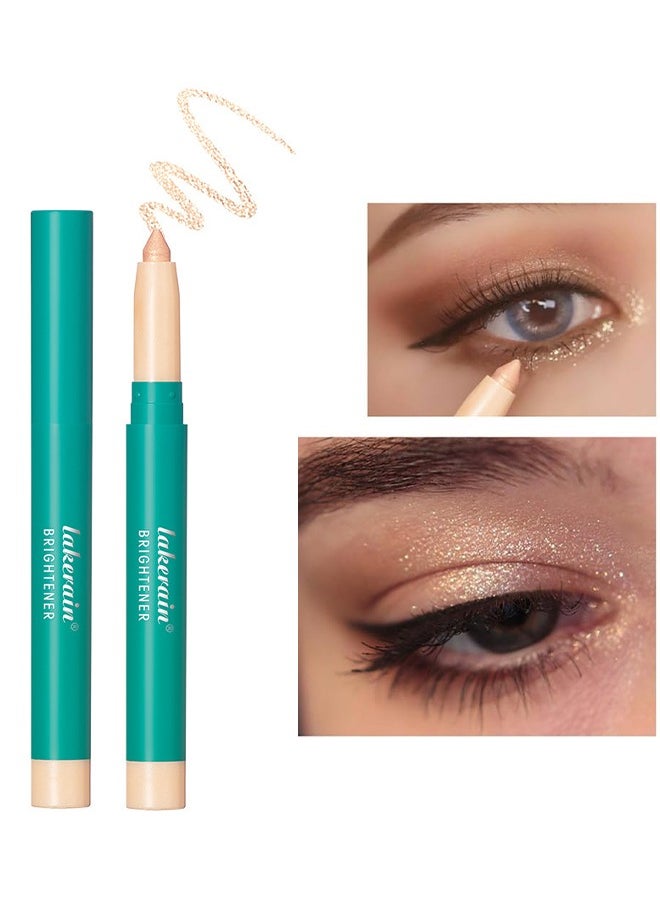 Eye Shadow Sticks, Shimmer Cream Eyeshadow Highlighter Eyeshadow Pencil Waterproof Glitter Eye Shadow Eyeliner Pen, Long Lasting Shadow Make Up Multi-Dimensional Eyes Look (Champagne Shimmer)