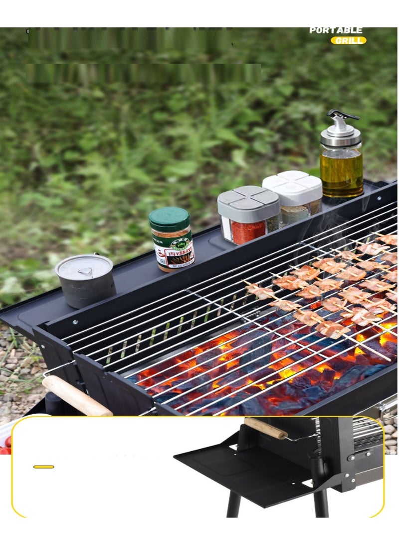 بينغ جنرال أرفع الشواء المحمولة قابلة للطي للفحم ، أرفع الشواء في الهواء الطلق مع صفوف موقد الطبخ المزدوج - Image 5