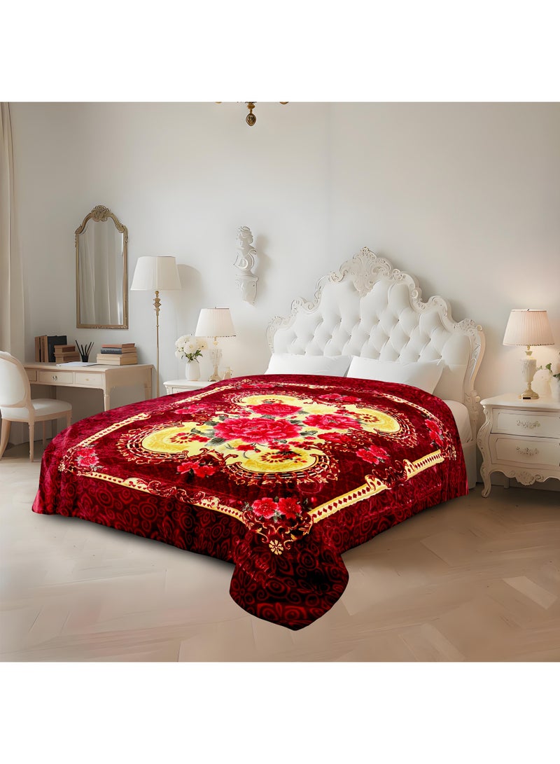 بطانية راشيل مزدوجة الطبقات 200×240 سم، ناعمة للغاية، دافئة وخفيفة الوزن - مضادة للحساسية، مناسبة لجميع المواسم للاستخدام المنزلي والفندقي