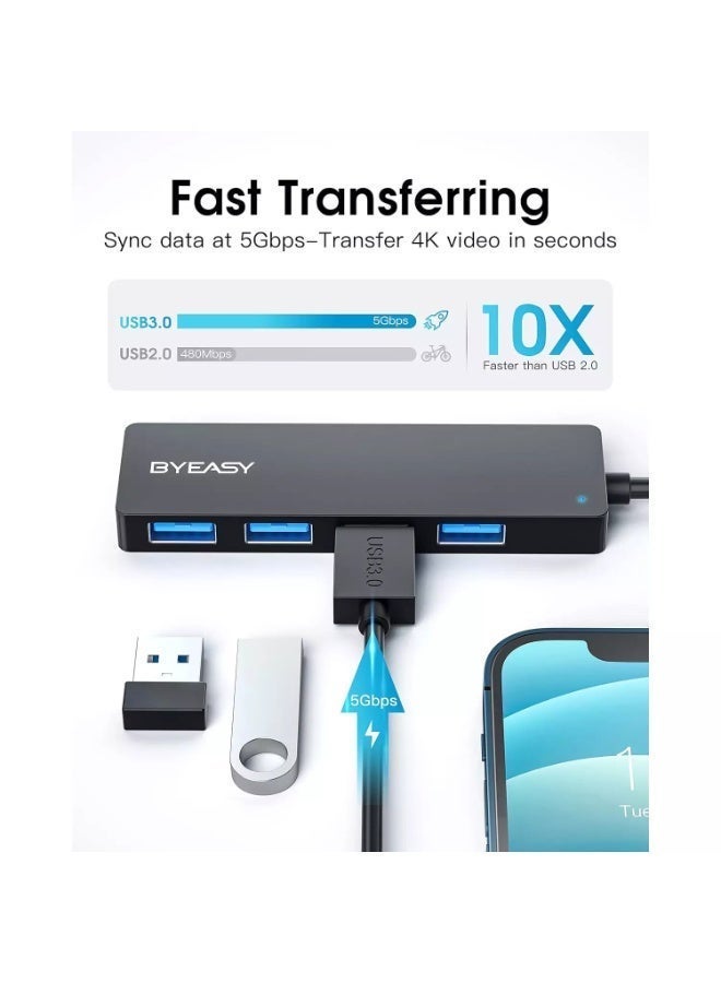 باى يزى موزع USB 3.0، 4 منافذ، فائق النحافة وقابل للحمل - Image 2