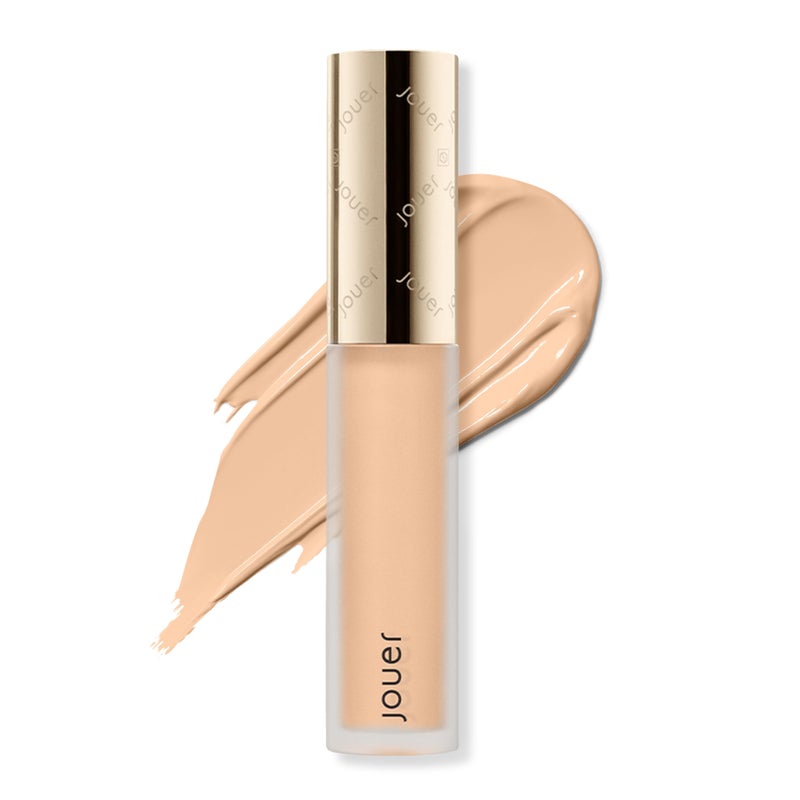 Jouer Essential High Coverage Liquid Concealer  Brightening Concealer  Color Corrector for Under Eye Dark Circles Spot Coverage and Eye Primer  Soft Matte Finish Macadamia