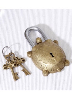 FASHERATI TortoiseTurtle Shaped Antique Design Handcrafted Brass Safety Lock or Padlock Significant in Feng Shui and Vaastu Philosophy for Good Luck  - Image 2