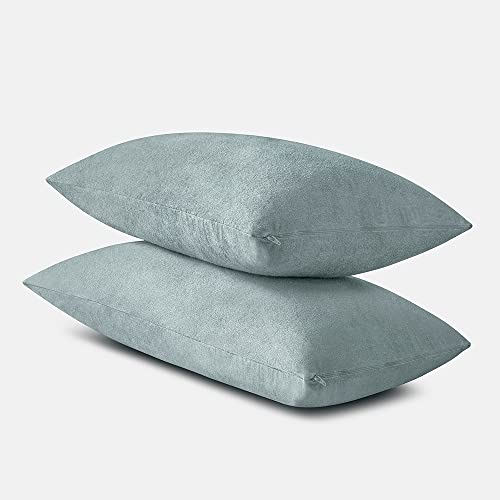 Sleepyhead Waterproof Bamboo Terry Pillow Protector, (28"x18", Set of 2, Grey) - Image 4