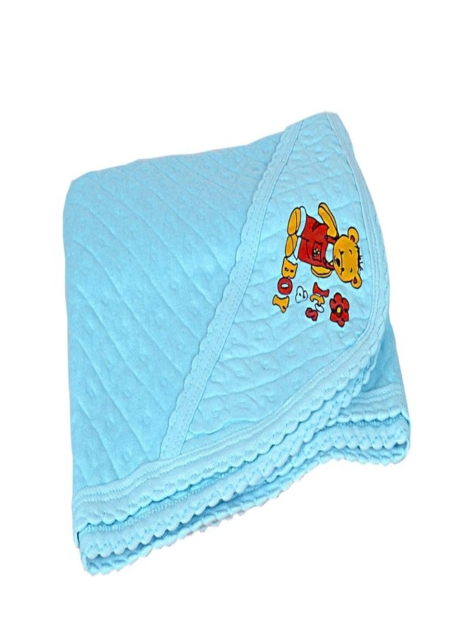 Dikary Baby Towel New Born Baby Clothes | Cotton | Hooded | Wrapper | Bath Robe | Carrying | Gift Combo | Infants Boys & Girls (0-6 Months) (Blue) - Image 4
