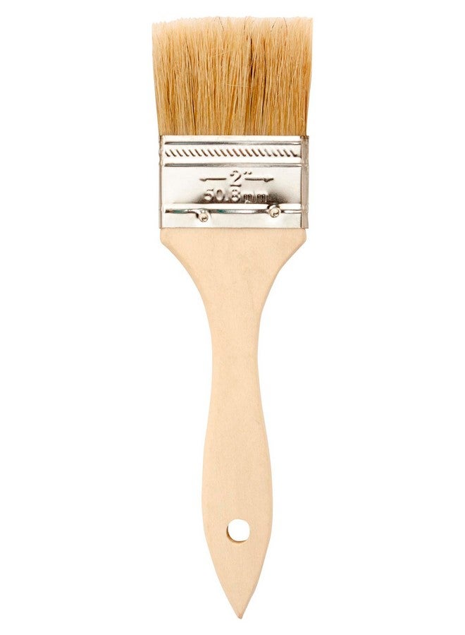 Jack Richeson 224298 Flat Bristle Wood Handle Paint Brush, 2" Size, Natural White, 1 Count (Pack Of 1)