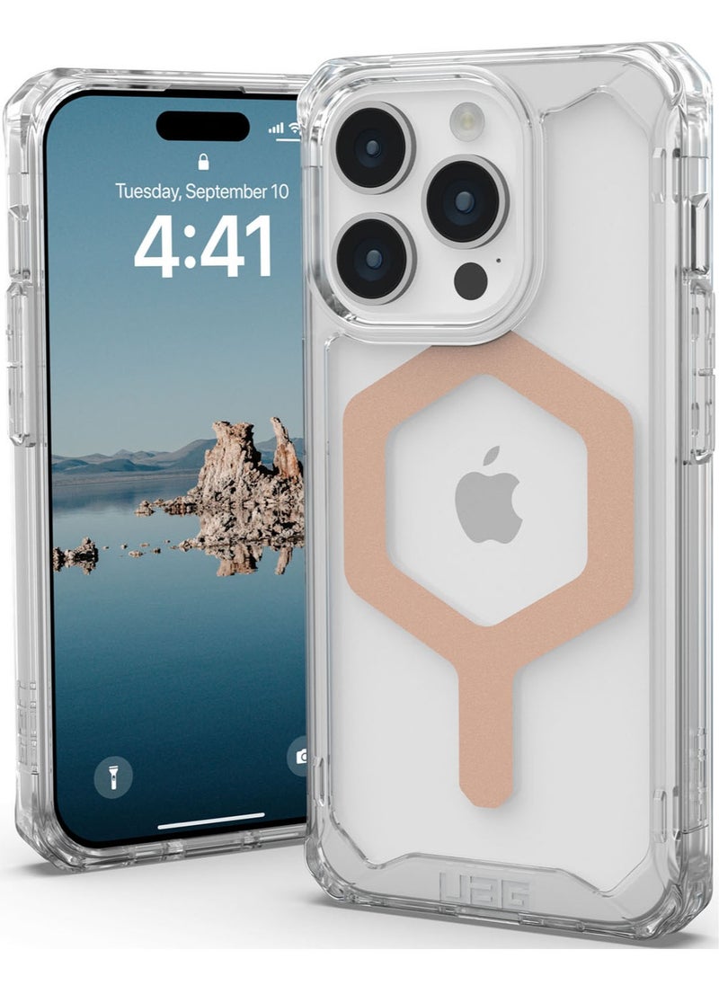 Urban Armor Gear - UAG Plyo MagSafe for iPhone 15 Pro Case Cover [16 Feet Drop Tested] - Ice / Rose Gold - Image 1