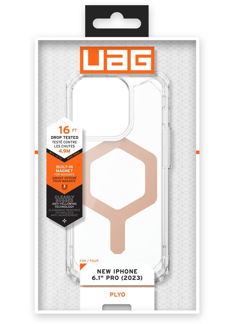Urban Armor Gear - UAG Plyo MagSafe for iPhone 15 Pro Case Cover [16 Feet Drop Tested] - Ice / Rose Gold - Image 1