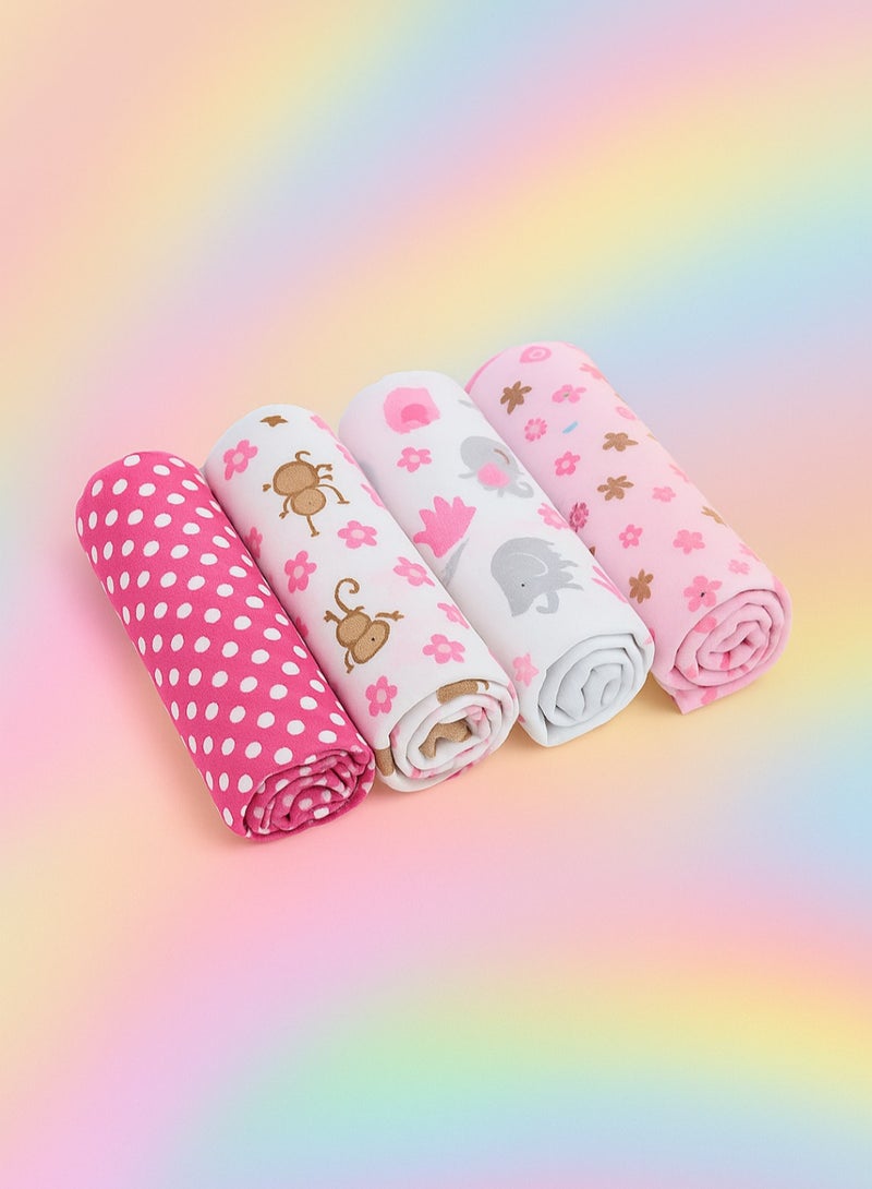 Kisunya Swaddle Blanket - 4pcs Neutral Baby Swaddle Blanket Set – Soft and Breathable Cotton Newborn Wraps, Minimalist Love-Themed Designs, Unisex for Boys and Girls, Lightweight, Gentle on Skin, Ideal for Valentine’s Day, Sleeping, Snuggling, and Baby Shower Gifts - Image 1