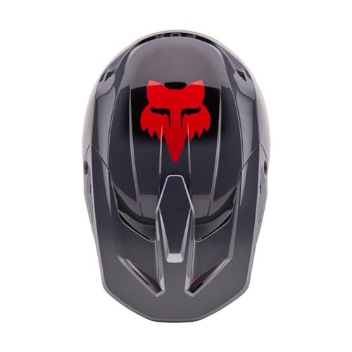 Fox Racing Unisex V1 Motocross Dirt Bike Helmet, Grey/Red, X-Small - Image 4