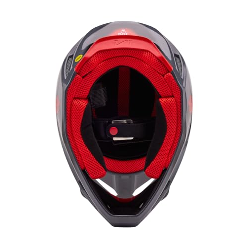 Fox Racing Unisex V1 Motocross Dirt Bike Helmet, Grey/Red, X-Small - Image 5